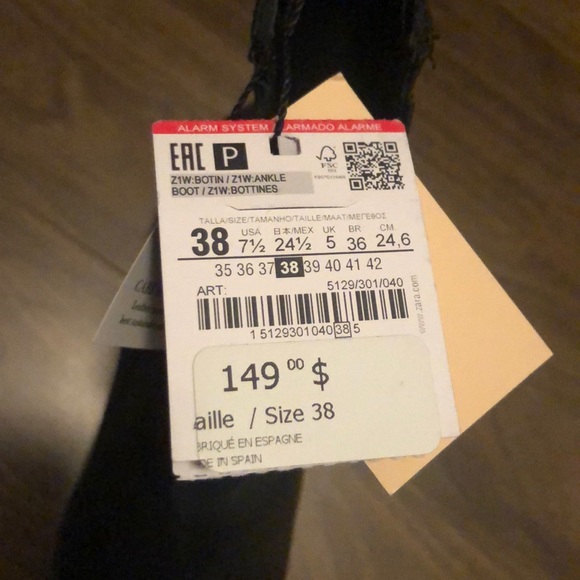 NWT Zara leather heeled ankle boots 38 - Picture 8 of 8